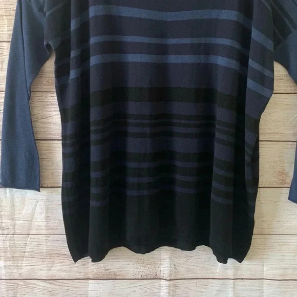 Vince Merino Wool Stripe Drop Shoulder Long Sleeve Sweater Size Medium Boatneck - Picture 3 of 8